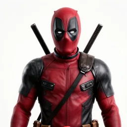 unreal engine 5 quality render, still photo of deadpool, studio lighting, highly detailed, photorealistic portrait, crisp quality and light reflections, bright studio setting