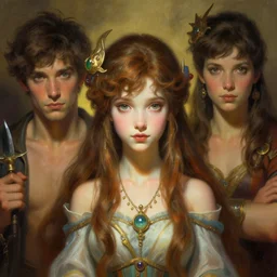 a portrait of a cute fantasy girl by Frank Frazetta and ross tran and laura sava