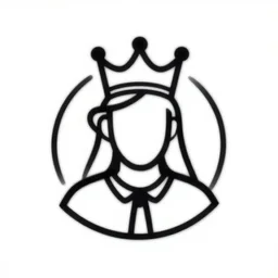 logo, stag wearing a crown, line art