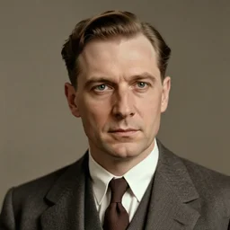 a photograph portrait of jerma in the 1 9 3 0 s with slicked back hair and a 1 9 3 0 s suit, taken in the mid 1 9 3 0 s, grainy, taken on a 3 0 s kodak camera, realistic, hyperrealistic, very realistic, highly detailed, very detailed, extremely detailed, detailed, digital art, trending on artstation, detailed face, very detailed face, real life