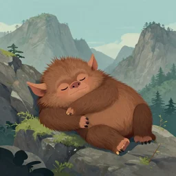 sleepy troll of the mountains by huang guangjian + concept digital art