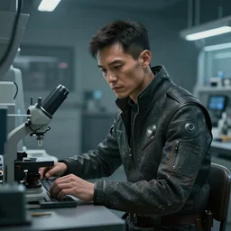 A portrait of an operator working the laboratory, dystopian sci-fi character,  character art, concept art, cinematic composition, hyper detailed, matte painting, Greg Rutkowski, Cedric Peyravernay, Anato Finnstark, artstation, 8k