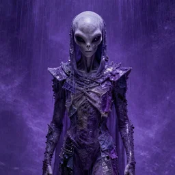 alien god, style of Lee Madgwick, style of Johfra Bosschart, patchwork-streak style, glitter style, amethyst background, supernatural, unbelievable . Highly detailed, photographic, cinematic, dramatic, sublime, establishing shot.