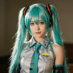 candid portrait photograph of hatsune miku, taken by annie leibovitz