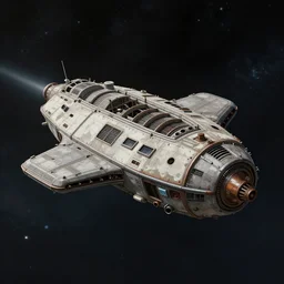 tiny spaceship, deep space exploration!!!, flying, the expanse tv series, industrial design, the final frontier, illustrative!!, punk!!!, space pirate, painterly, hyperdetailed, hyperrealistic, utilitarian cargo ship, underexposed, cinematic lighting, 4k, wide angle, beksinski