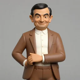 a wax statue of the cartoon version of mr bean, realistic, detailed, smooth,