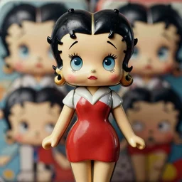 closeup of a tin toy betty boop, depth of field, zeiss lens, detailed, symmetrical, centered, fashion photoshoot, by nicoletta ceccoli, mark ryden, lostfish, earl nore, hyung tae, frank frazetta, breathtaking, 8 k resolution, extremely detailed, beautiful, establishing shot, artistic, hyperrealistic, octane render