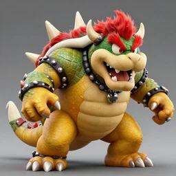 detailed concept art of a huge giant bowser by cheng yi and luolin, artstation, artstationhd, detailed scales, spiky and red hair tuft green scales. bowser, bowser nintendo, koopa, ~ bowser # bowser ( ( mario ) ) bcy. net, realistic. reptile cheng yi, fire breathing. bowser deviantart