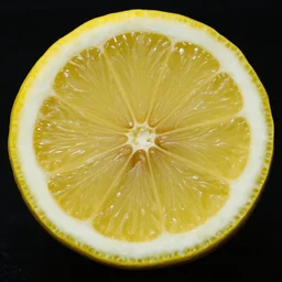 close up shot of a sliced lemon, award winning photography, high contrast