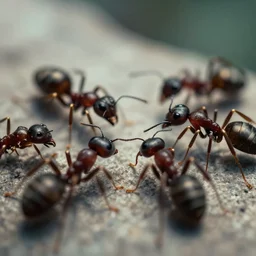 ants at war, macro photography, 8 k, cinematic lighting, shallow depth of field,