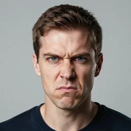 cabbage headed man with clear blue eyes very angry, rule of thirds, super sharp, 2 4 0 p, ultra detailed.