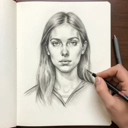 study of a woman. portrait. instructional drawing for art students.
