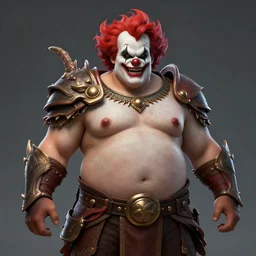 a ruthless clown paladin, 8 k, super fat body hyperrealistic, dragon slayer, hyperdetailed, fantasy portrait by laura sava