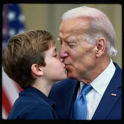 hidden camera photo of joe biden kissing a young boy