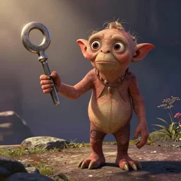 a wholesome animation key shot of gollum, colorful, pixar and disney animation, sharp, very detailed, high resolution, key art by greg rutkowski, bloom, dramatic lighting