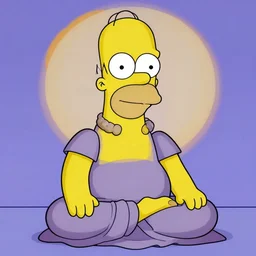 a picture of homer simpson as buddha.