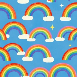 lisa frank psychedelic rainbow wallpaper illustration flat 2d, 8k, vibrant