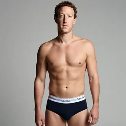 Photo of Mark Zuckerberg in swimsuit, soft studio lighting, photo taken by Martin Schoeller for Calvin Klein, award-winning photograph, 24mm f/1.4