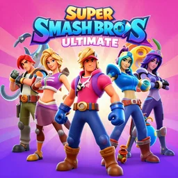 super smash bros ultimate but with fortnite characters, cover art