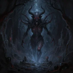 a demonic magical ethereal portal!!! to hell. dark matte painting by noah bradley