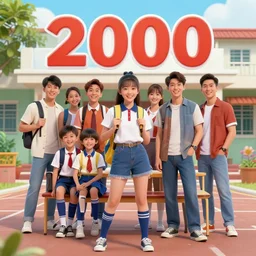 promotional art for a 2 0 0 0 s singaporean sitcom about a school