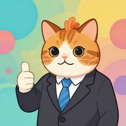 an anthropomorphic catfish wearing a suit giving a thumbs up, colourful background, by lisa hanawalt, by wanda gag