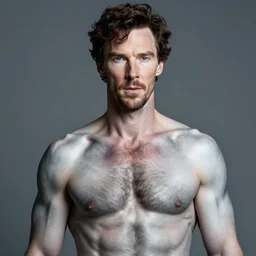 benedict cumberbatch sherlock holmes, masculine, mature, handsome, upper body, grey and silver, muscular, hairy torso, fantasy, intricate, muscular, elegant, highly detailed, digital painting, artstation, concept art, smooth, sharp focus, illustration, art by gaston bussiere and alphonse mucha, black and white