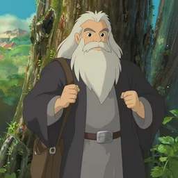 still image from the new studio ghibli animated film'the adventures of dwayne johnson and gandalf'( 2 0 0 1 )