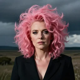 kate bush with pink afro hair
