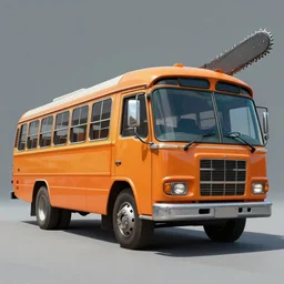 concept art for chainsaw bus, painted by syd mead, high quality