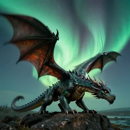 aurora berealis in the form of a dragon, photorealistic, national geographic photo, 8 k