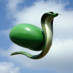 Thunderbird 2, heavy, green, rounded, flying through a cloudy blue sky, a colorized photo by Buckminster Fuller, flickr, cobra, 1970s, 1990s, colorized