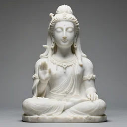 marble statue of the god of psychedelics, faceless figure