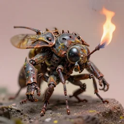 airbrush macro insect | viscera as god |, carapace rust chaos dystopic armor, chris foss, enric torres, alberto bontempi, ian miller, feng zu hyper realism, narrative light, muted horror of puce lime colors, epic, hyper detailed, awe inspiring, award winning horror, torch lighting, hyper realism, cinematical