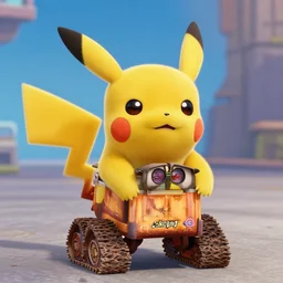 Pikachu As seen in Pixar animated movie Wall-e 4K quality super realistic