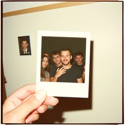 a polaroid of a 9 0 s'party