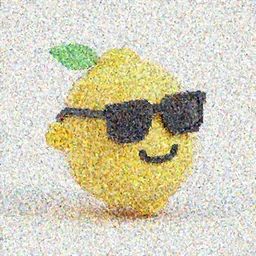 low-poly model of an isometric lemon with a smile and it is also wearing sunglasses against a white background