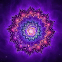mandelbrot set galaxy! vibrant saturated colors! violet gradients! gorgeous!