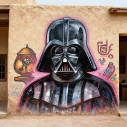 darth vader graffiti, tatooine cantina, mos eisley