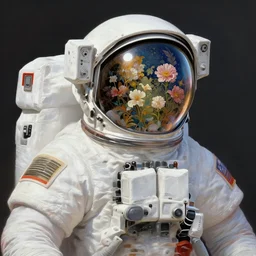 ultra realistic illustration, astronaut with flowers blossoming from helmet, elegant, highly detailed, digital painting, concept art, smooth, sharp focus, illustration, art by artgerm and greg rutkowski and alphonse mucha