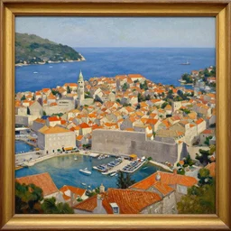 dubrovnik, oil painting, oil in canvas, old painting