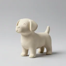 studio photo of a ceramic figure, in the shape of a puppy. photorealistic, minimalist, ultra detailed.