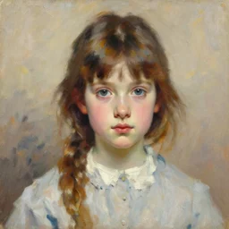 beautiful portrait of a young girl by sargent, alla prima, juicy brush strokes, trending on cgsociety