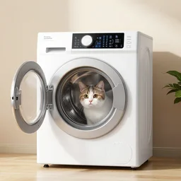 a cat washing machine hybrid, octane render