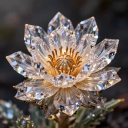 crystal emanation flower, hyper-realistic, ultradetailed