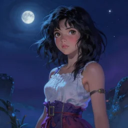 a girl from final fantasy live action, dora the explorer, evocative, mystical night, very very very very detailed, award winning, masterpiece digital painting by greg rutkowski, alex grey, artstation, 4 k wallpaper