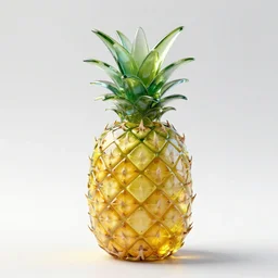 pineapple made of glass material, by greg rutkowski and andreas rocha on artstation