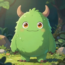 plant monster, anime art style, trending on art station, amber eyes and a smug smile