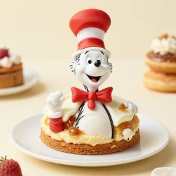 professional photograph of a delicious dessert designed by dr. seuss