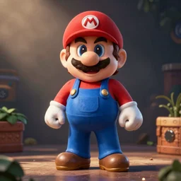 Hyper realistic photo of Mario from Super Mario Bros
